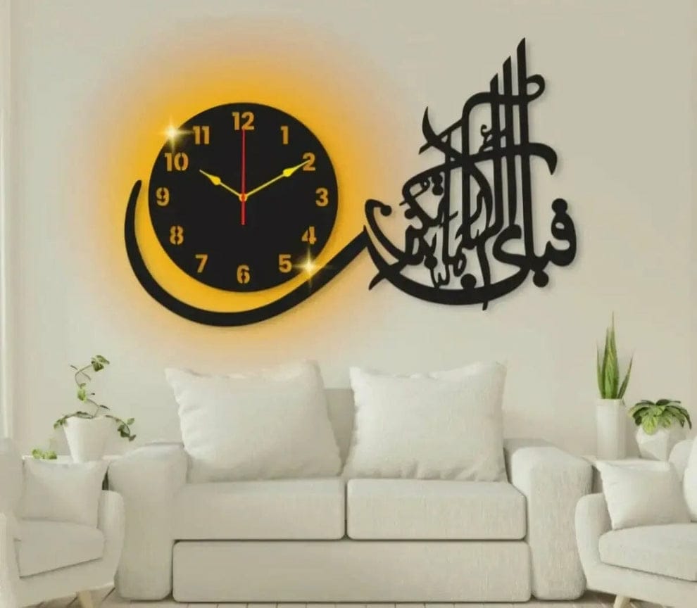 Fabiayi Ala irabikoma tuqazeeban wall clock with light